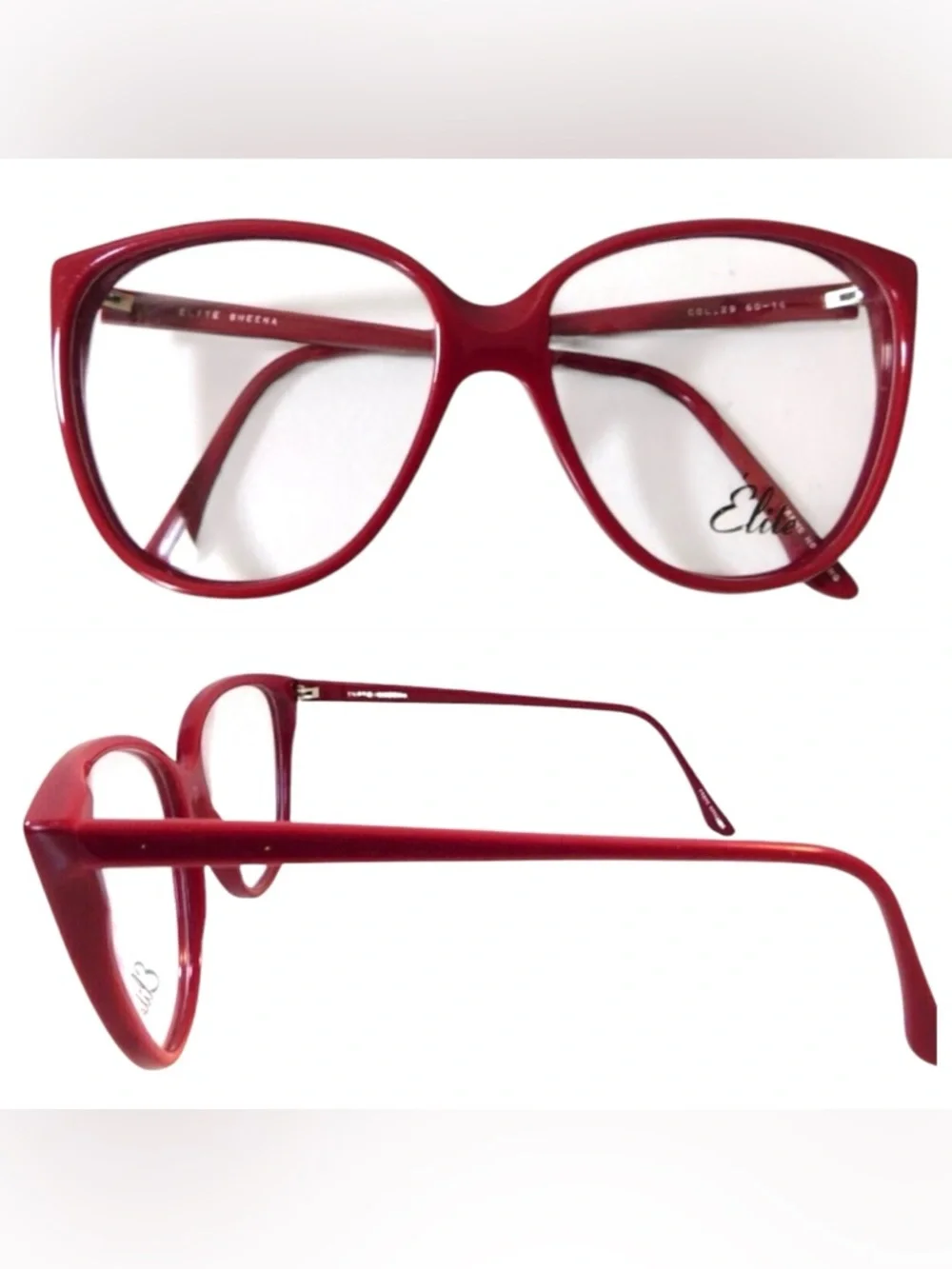 1980’s Vintage Cateye Eyeglasses in‎ a Plum Red, Oversized, Deadstock/Unworn